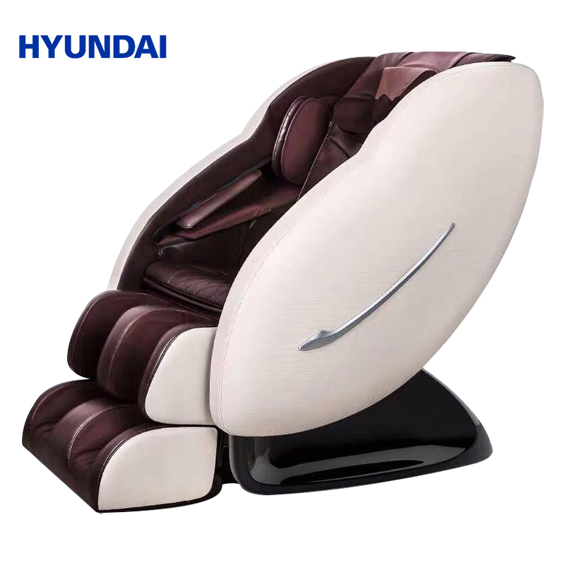 HYUNDAI智能按摩椅8210C家用全身全自动太空豪华舱小型多功能电动沙发深V零重力颈椎肩腰揉捏按摩器 白咖
