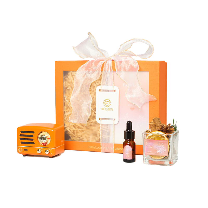 猫王音响 小王子OTR便携式蓝牙音箱可爱复古迷你小音响家用金属低音炮 爱乐之橙礼盒七夕情人节礼物送女友音箱高清大图