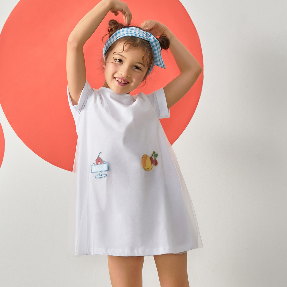 [2件2折价:36]Moomoo女童网纱连衣裙高清大图