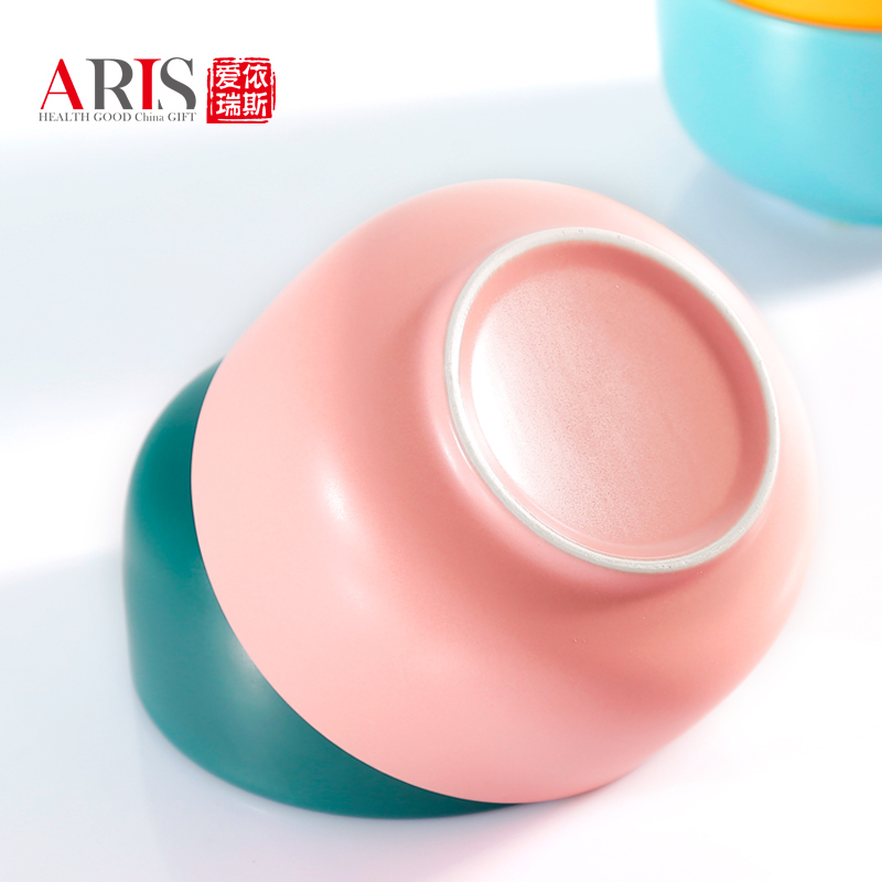 爱依瑞斯(ARIS) 马卡龙 4头陶瓷餐具 AS-M04H 4.5英寸饭碗4个高清大图