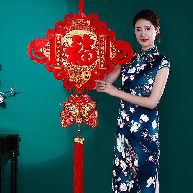 中国结福字双鱼挂件大号过年新年春节装饰-40#（单位：个）备注款式高清大图