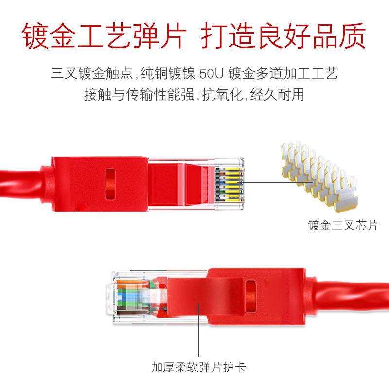 舒图 超五类网线 3m/条 红高清大图
