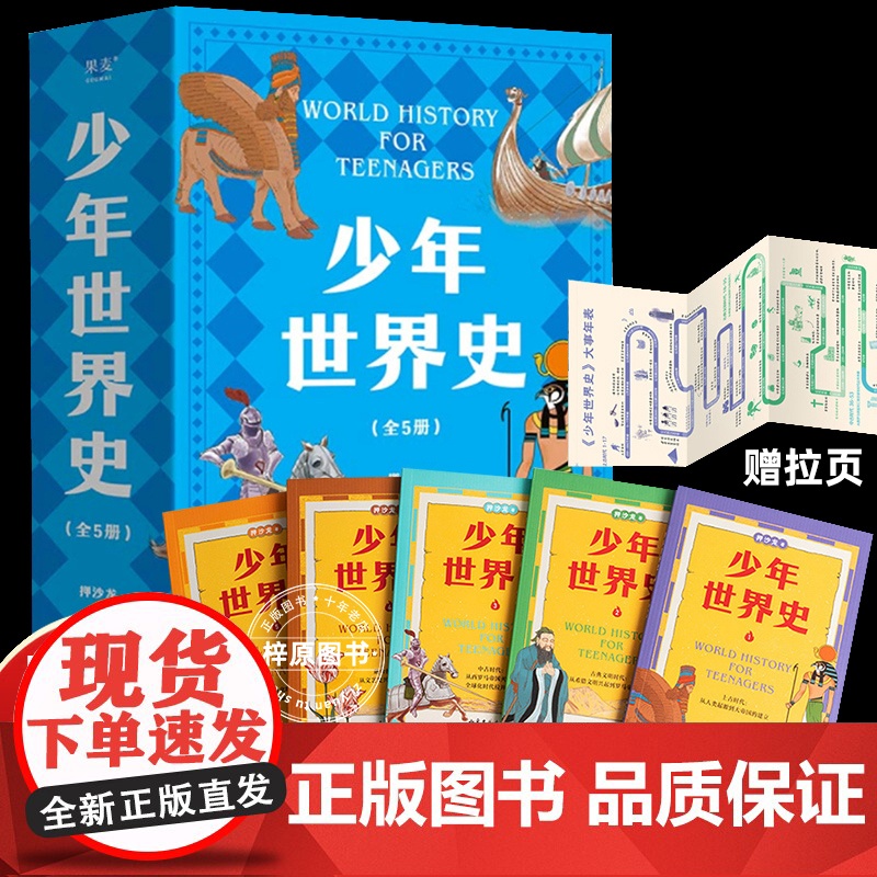 押沙龙少年世界史全套5册史记少年读西游三国小学生三四五六年级课外阅读历史书籍好读好懂有温度的世界史全五册 历史知识拓展书高清大图