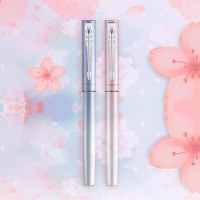 派克PARKER 钢笔宝珠笔2021新款威雅XL系列樱花蓝墨水笔签字笔礼盒一笔两用书写练字专用学生办公送礼礼盒装官方正品