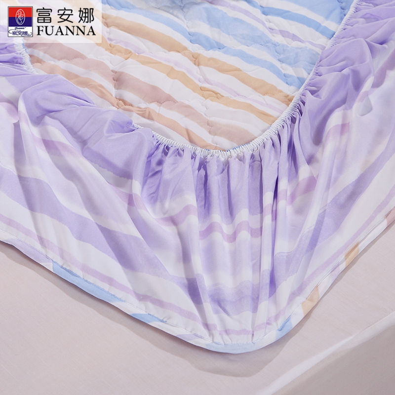 富安娜(FUANNA)家纺床垫 床褥子保护床垫时尚条纹单人双人床护垫床上用品高清大图