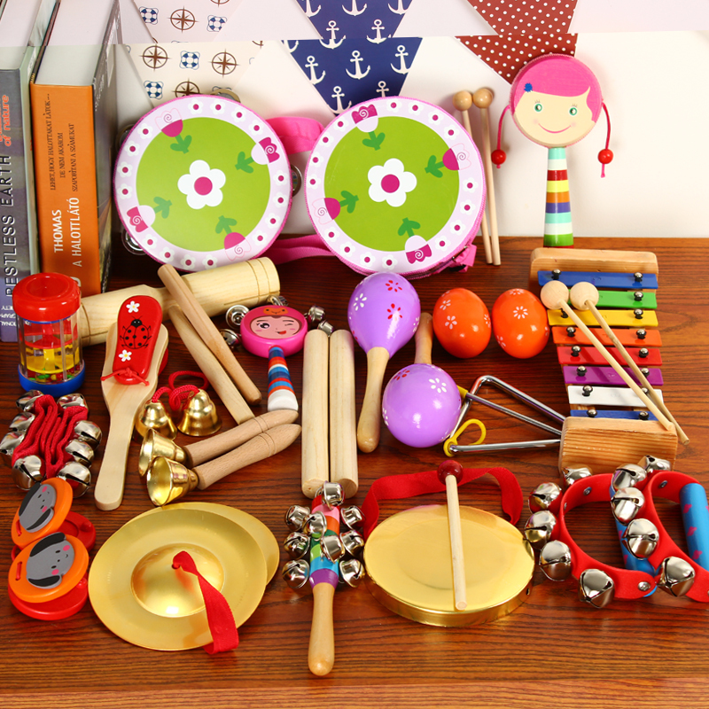 乐器组合 幼儿园早教儿童乐器套装组合婴儿拨浪鼓摇铃|马戏团狮子25件