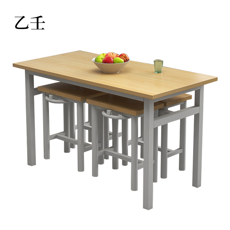 乙壬餐桌4人学校食堂小吃店快餐桌椅饭堂防火板桌1200*600*750【含椅】