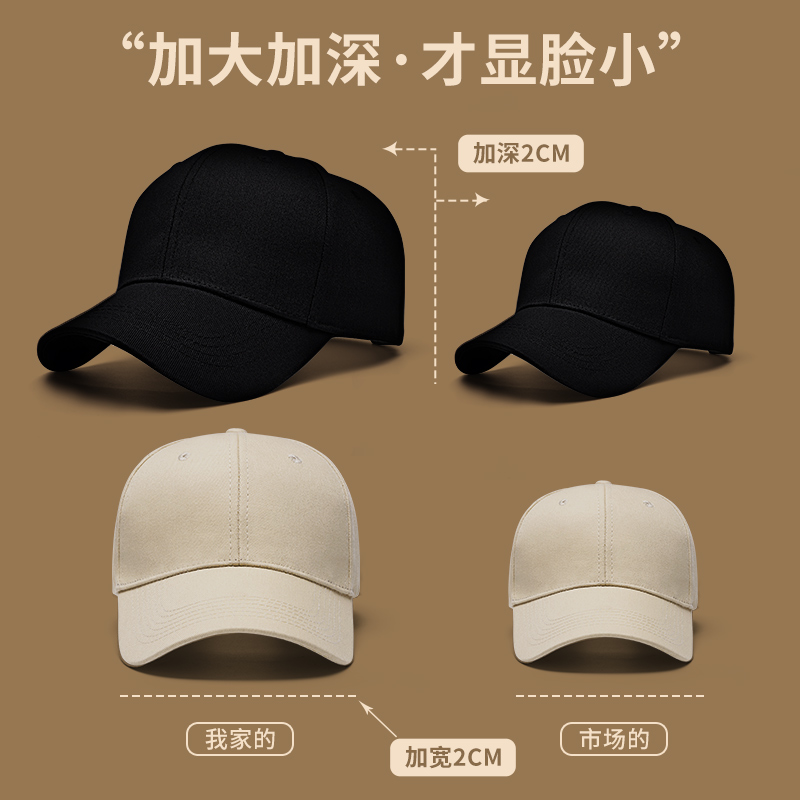 高品质大头帽子男加大加深大号鸭舌帽女大码大头围春秋潮牌棒大加高清大图