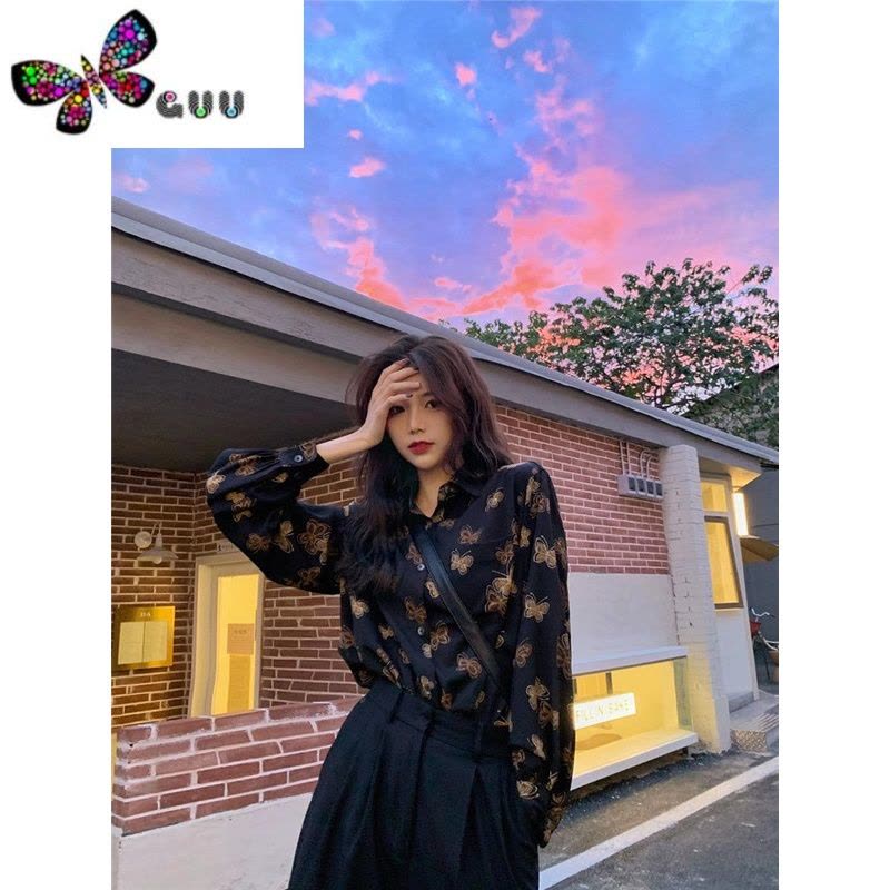 语娄大码胖妹妹蝴蝶衬衫女装新款设计感小众复古港风轻熟法式上衣图片