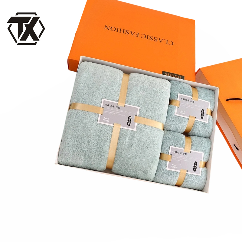 铁迅 毛巾浴巾三件套礼盒 I176 套高清大图