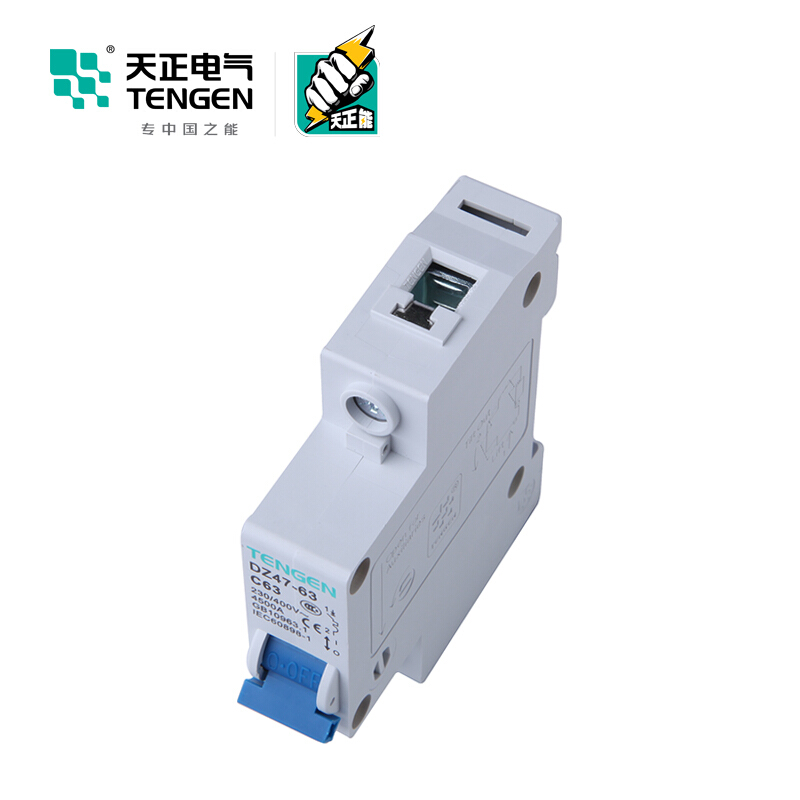 天正电气 空气开关 DZ47-63 1P C 63A 4.5KA 01060020231 微型断路器高清大图