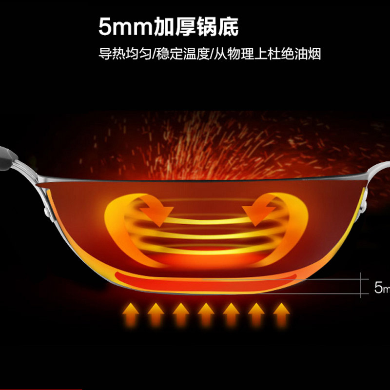 苏泊尔(SUPOR)火红点不粘无油烟炒锅 可立盖 家用无油烟炒小米饭不粘电磁炉燃气炒菜锅EC30HP03