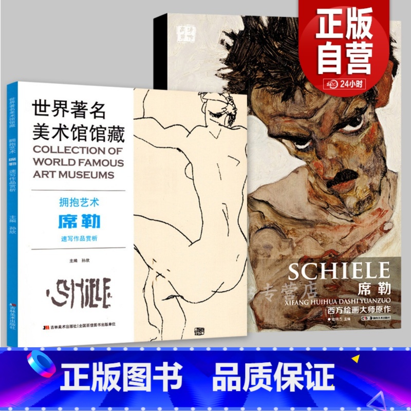 【正版】全2册席勒速写+油画 席勒画册作品赏析 拥抱艺术油画水彩画水粉素描画大全集人物肖像风景建筑抽象自画像席勒画集画