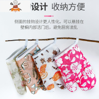 敬平厨房家用防烫手套可高温加厚蒸箱烧烤防热微波炉烤箱烘焙专用隔热 素雅玫瑰-[2只装]烘焙手套