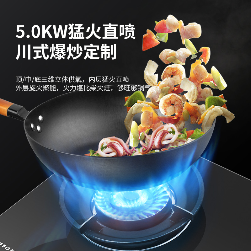前锋燃气灶家用5.0kW猛火灶家用厨房一级能效ZD103A-B/X适应开孔高清大图