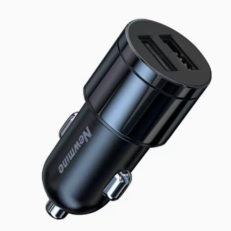纽曼(Newsmy) 金属一拖二车载快速充电器 HC17 银色