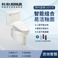 科勒智能马桶座坐便器连体卫浴家用五级旋风马桶5171配速热型智能马桶盖18649