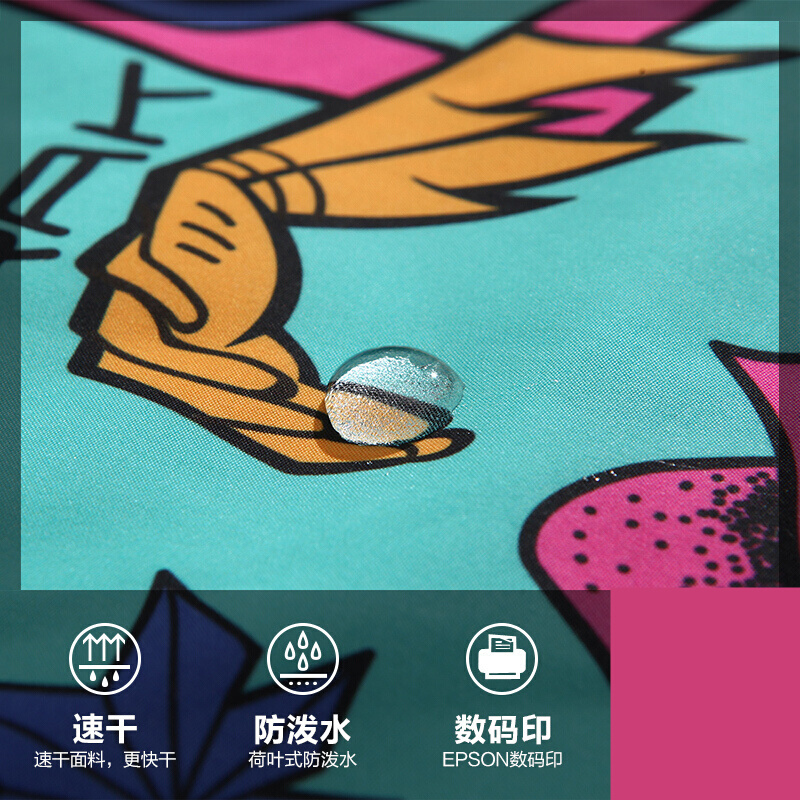 微弹印花海边度假情侣宽松沙滩裤温泉泳裤男运动休闲短裤