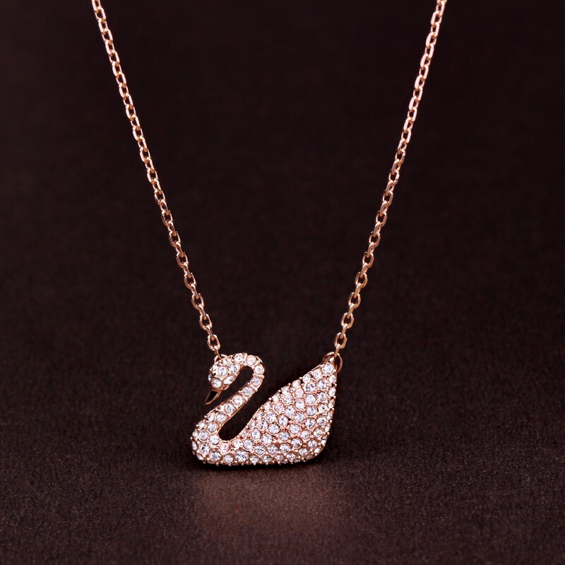 施华洛世奇(SWAROVSKI) 玫瑰金天鹅项链 送恋人5121597