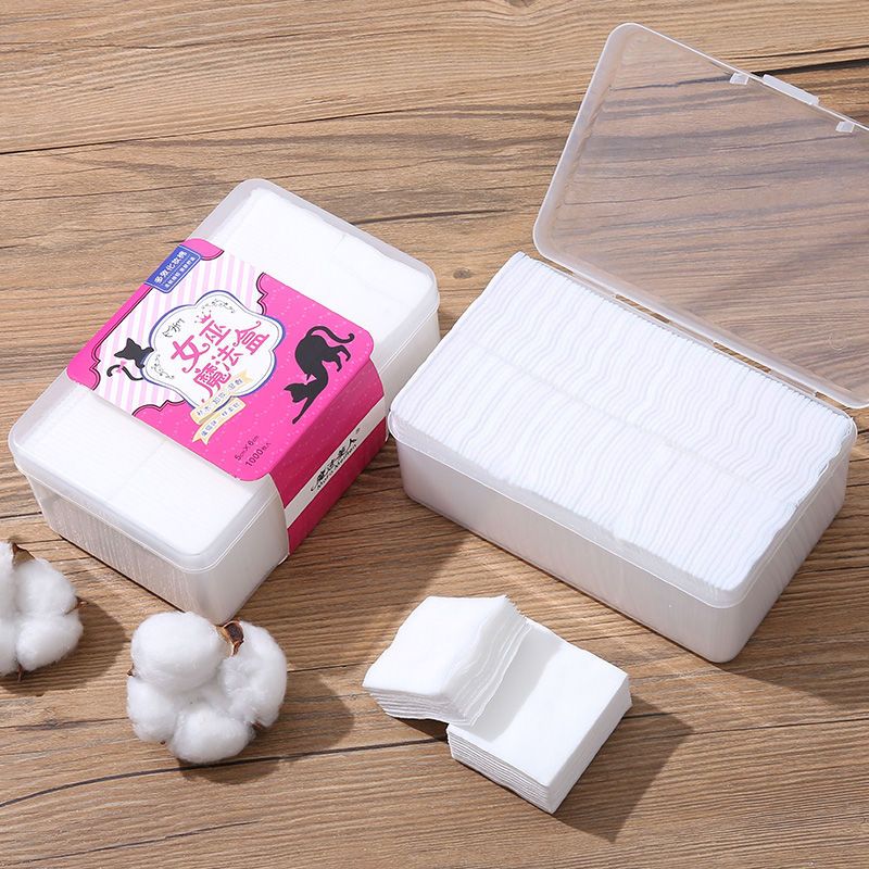 粉白双色平纹厚款150片盒装卸妆棉盒装1001000片化妆棉片超薄脸部上妆