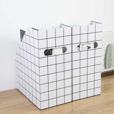 书立文件夹收纳盒办公桌书本收纳资料架桌面文件框学生宿舍用品 白色 大号 2个装