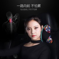 拽猫卡通汽车内饰用品彩格 安全带护肩套手刹档位排挡套方向盘套头枕等