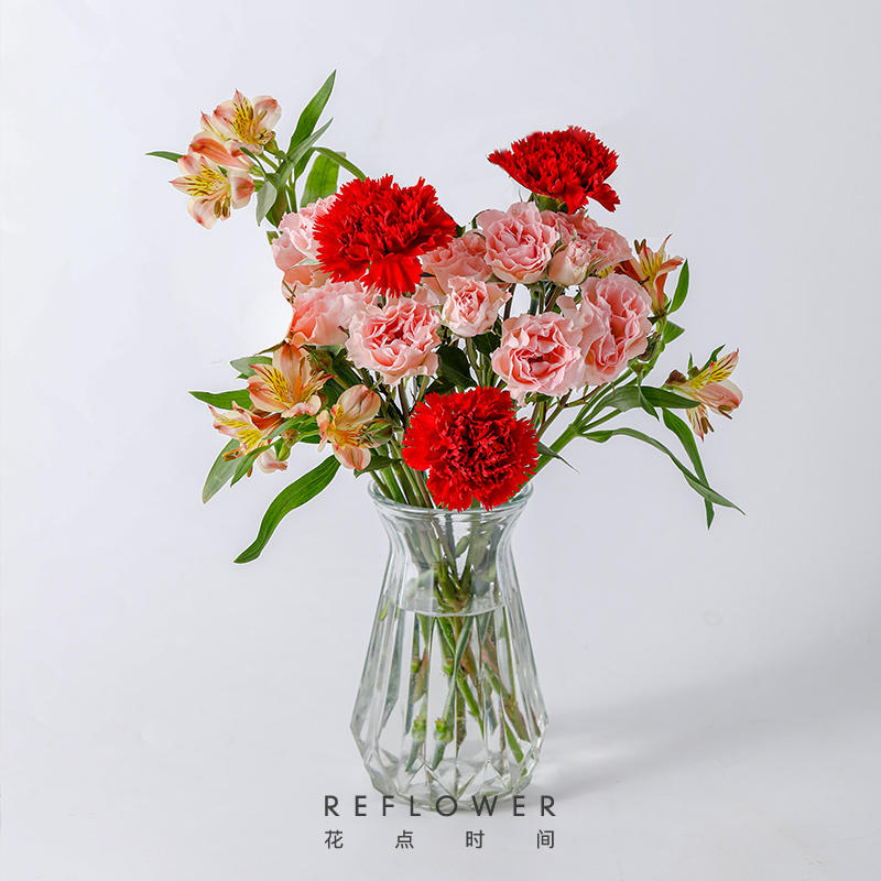 花点时间秋月韶光(实物玫瑰、康乃馨、水仙百合等花材,72小时发货、电话保持畅通)高清大图