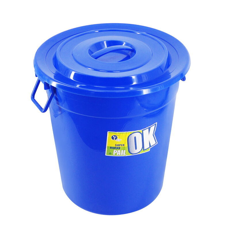 英飞力(LAUTEE)YY-D024 蓝色带盖圆形水桶 100L 工业用大桶