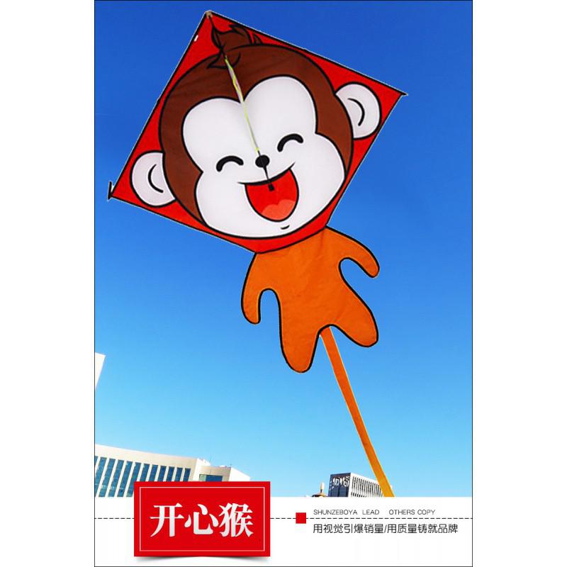 潍坊风筝美猴王孙悟空风筝儿童卡通风筝线轮好飞易飞T37创意 三维工匠 开心猴+500米蓝白线轮高清大图