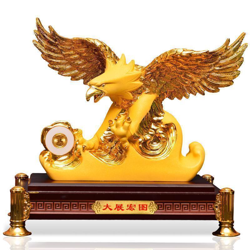 大展宏图鹰摆件办公室桌面装饰摆件大鹏展翅塑老鹰乔迁商务礼品_621