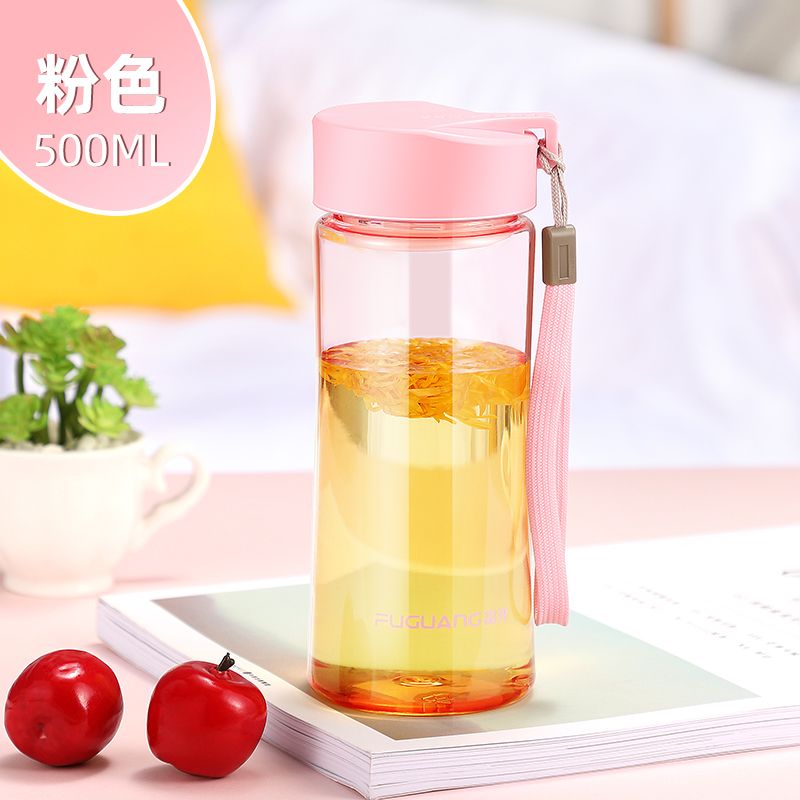富光太空杯子男女士水壶便携防摔茶杯大容量水瓶塑料水杯 500ml粉色【收藏店铺送杯刷】 默认尺寸