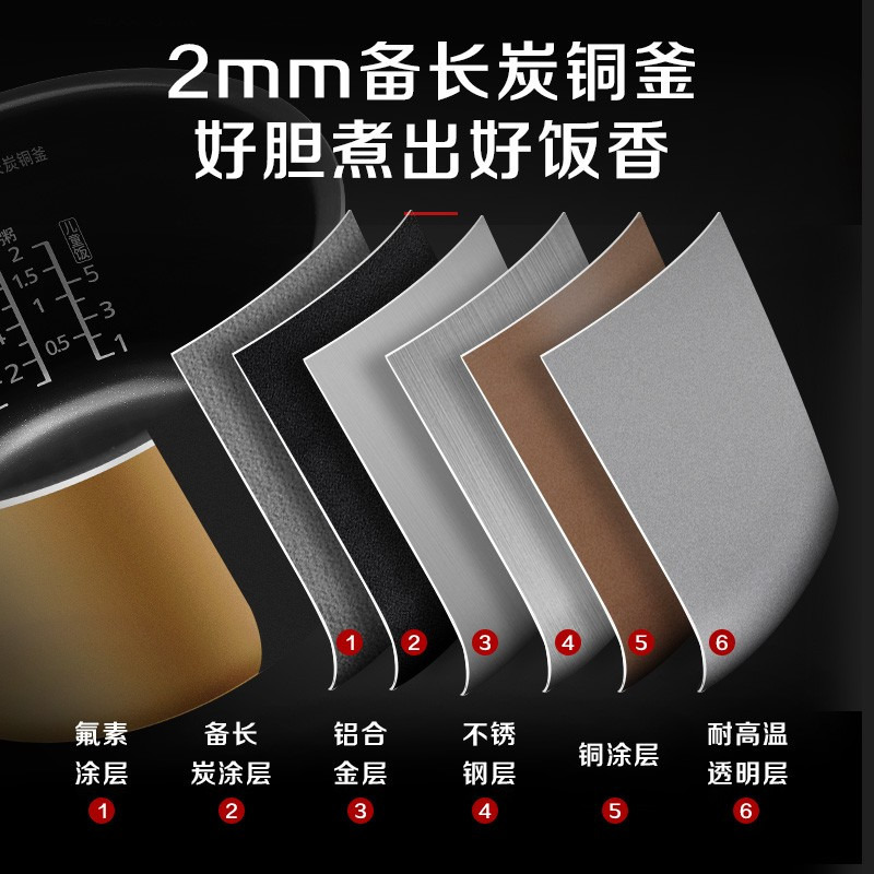 松下(Panasonic) 日本电饭煲4-8人家用电饭锅 IH变频智能大容量 酵素饭备长炭厚釜 SR-HT185