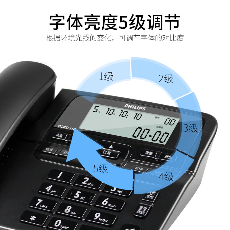 飞利浦(PHILIPS)CORD118黑色电话机座机高清大图