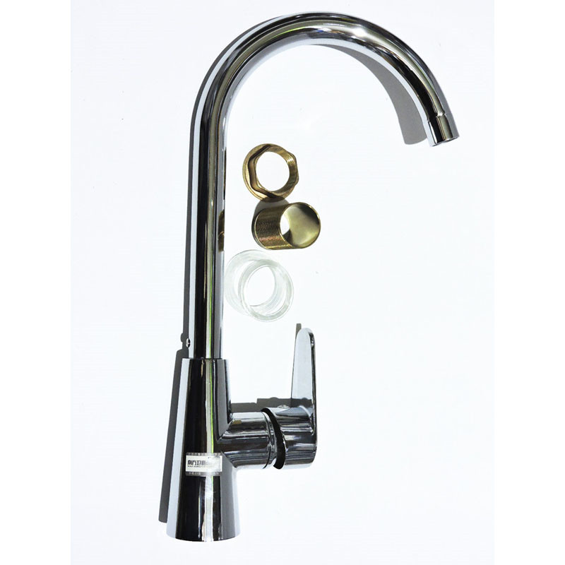 南方卫通 冷热混合水龙头 铜红冲女神菜盆水龙头+2根进水软管 NF-031 个高清大图