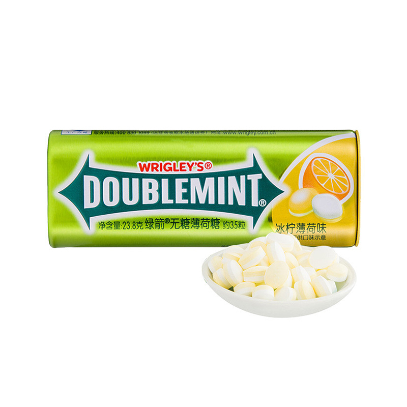 绿箭(DOUBLEMINT) 糖果 冰柠薄荷味35粒23.8g