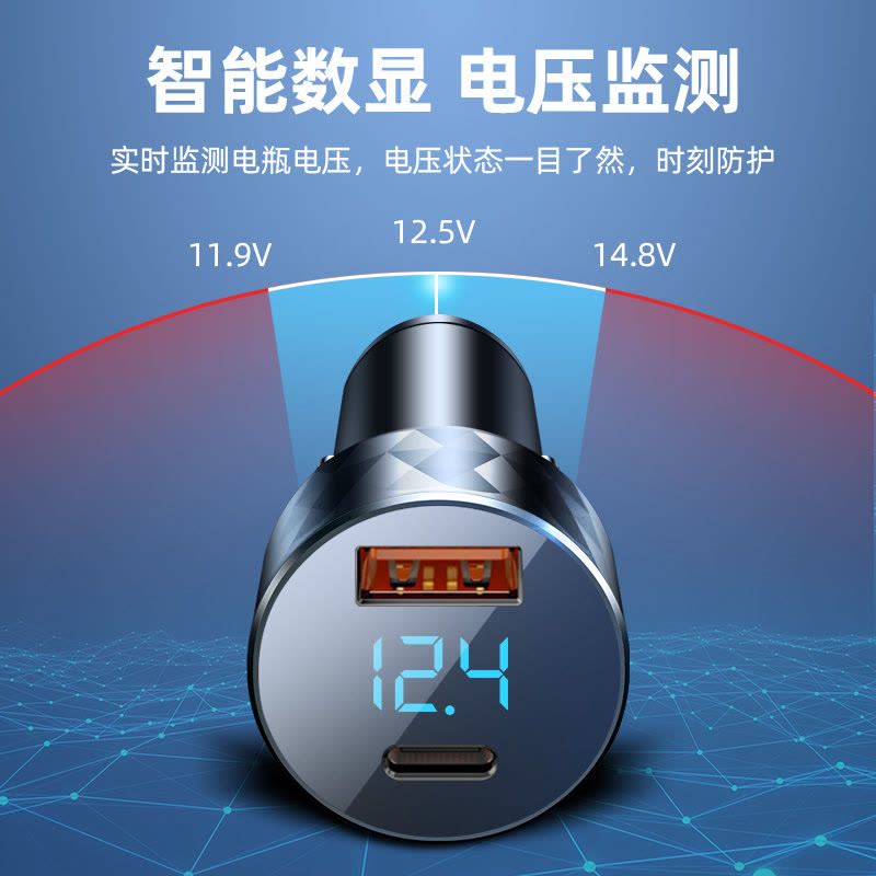 纽曼车载充电器头HC30 锖色迷你可爱小巧充电头双usb插孔手机快充汽车用多功能车充点烟插头QC3.0快充闪充无线图片