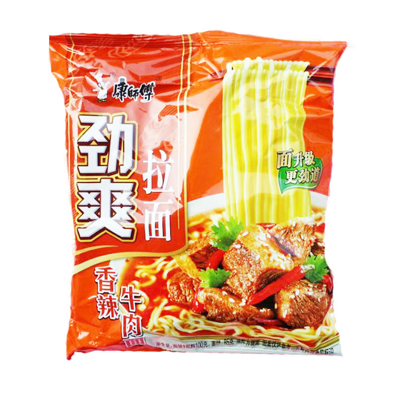 康师傅劲爽方便面香辣牛肉面24袋/箱拉面