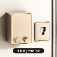 丹乐(DANLE)晾衣杆伸缩钢丝绳子隐形晾衣绳衣服收缩晾晒绳免打孔室内外晾衣杆晾晒架免打孔卫生间阳台衣架 轻奢金（打孔/免打孔两用安装）