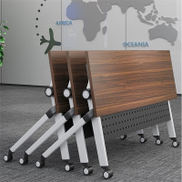 易企采 1200*600*750mm 办公家具折叠培训桌移动会议桌会议室桌子会议条桌双层办公桌户外宣传桌折叠桌