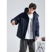 [2.5折价417元]唐狮冬季新款男工装连帽短款羽绒服潮牌加厚保暖外套(防水)