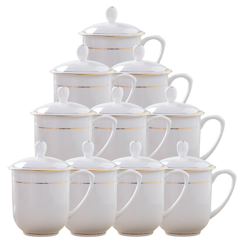 杯子 描金茶杯 400ml高清大图