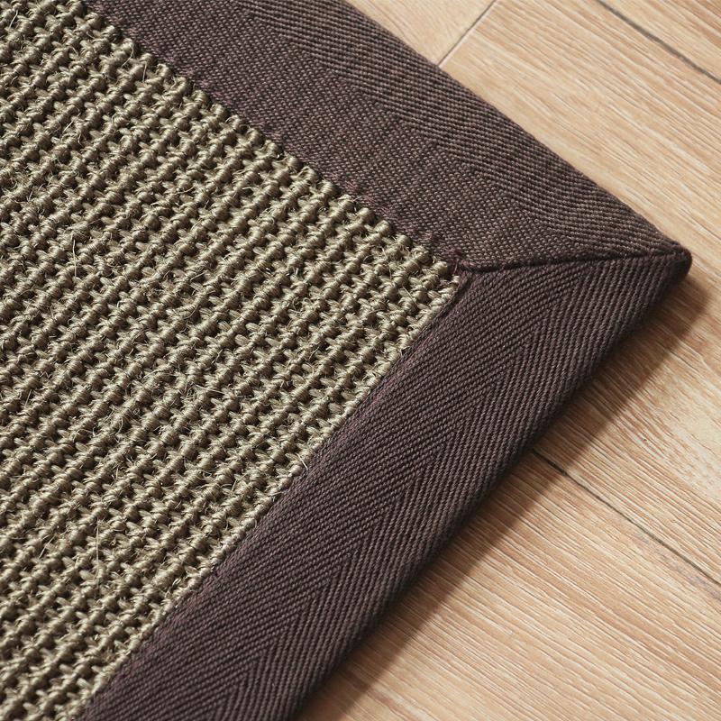 美帮汇现代简约剑麻地毯美式深色别墅客厅茶几卧室地毯进地垫定制高清大图