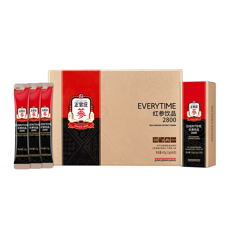 正官庄红参饮品严选原料无添加高浓缩高含量便携装10g*40包高清大图