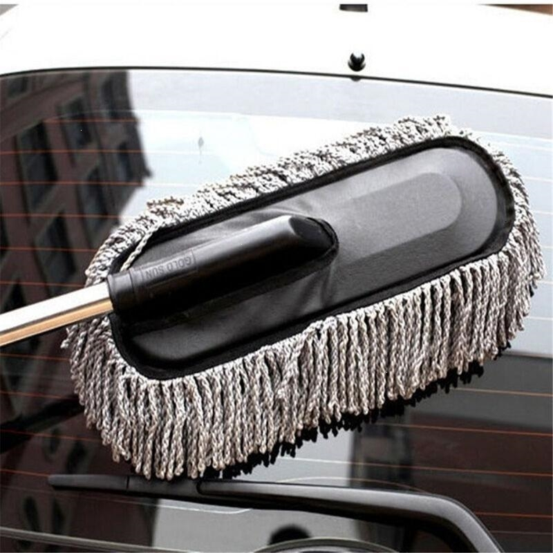 汽车洗车拖把洗车蜡拖二合一可折叠式刷子软毛除尘掸子伸缩旋转擦车