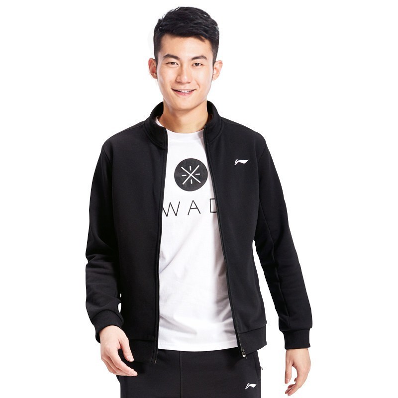 李宁lining运动服中款卫衣男士开衫连帽外套春季常规款休闲跑步运动