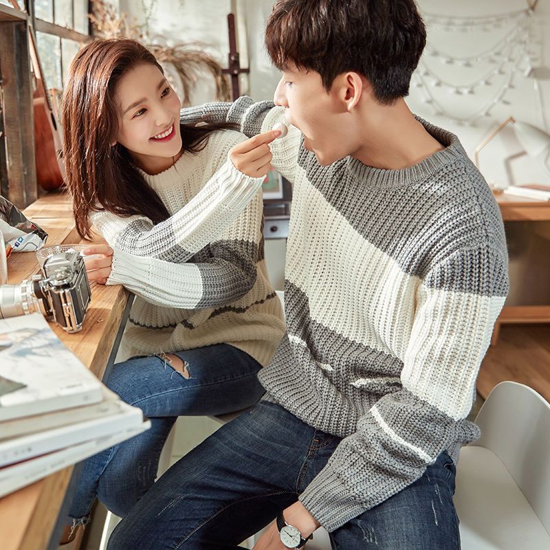 秋冬季毛衣男女情侣装宽松bf风小清新外套线衣韩版潮流学生针织衫