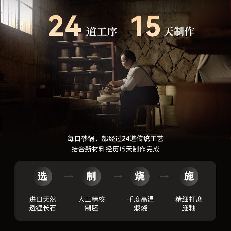 荣事达(Royalstar)砂锅炖锅家用4.5L燃气耐高温手绘釉彩干烧不裂 瓦煲陶瓷汤煲仔饭沙锅RA182222