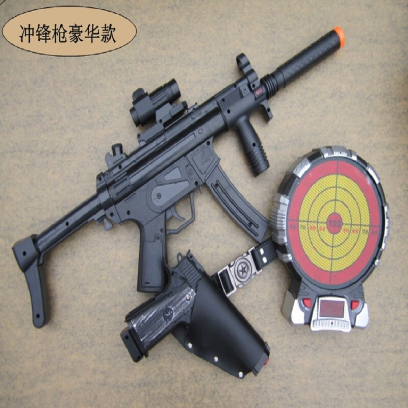 儿童激光打靶玩具语音报分环数激光射击靶来福 银色左轮双枪高清大图