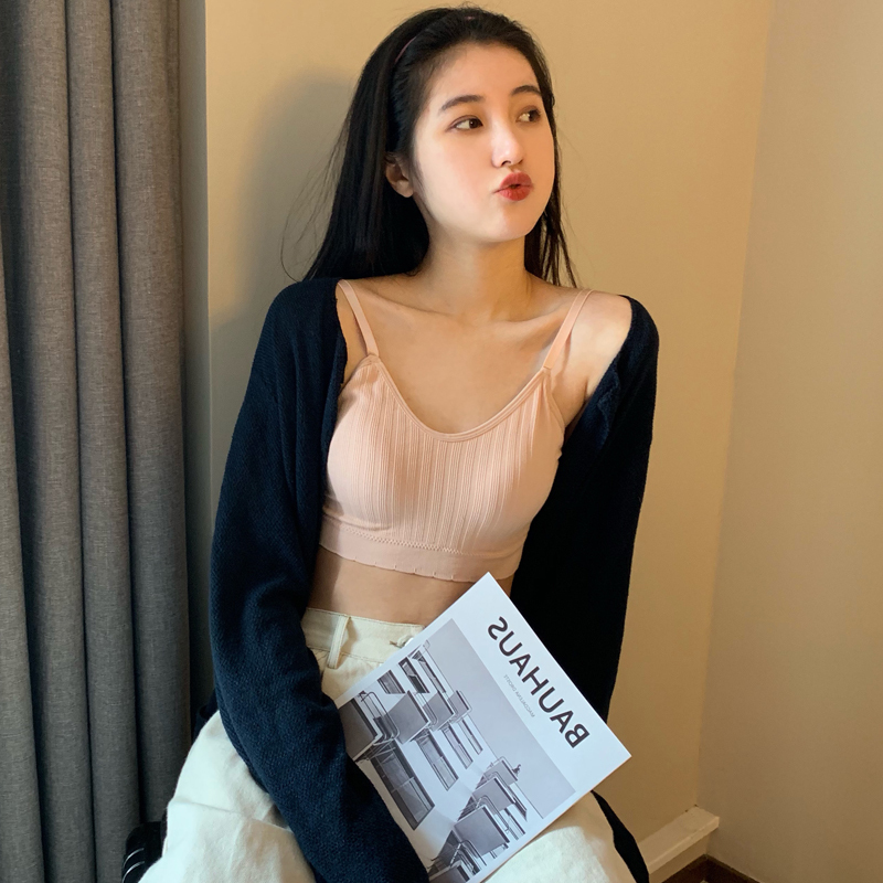 婕秘内衣女无钢圈美背文胸小胸聚拢运动吊带背心胸罩少女学生高中抹胸