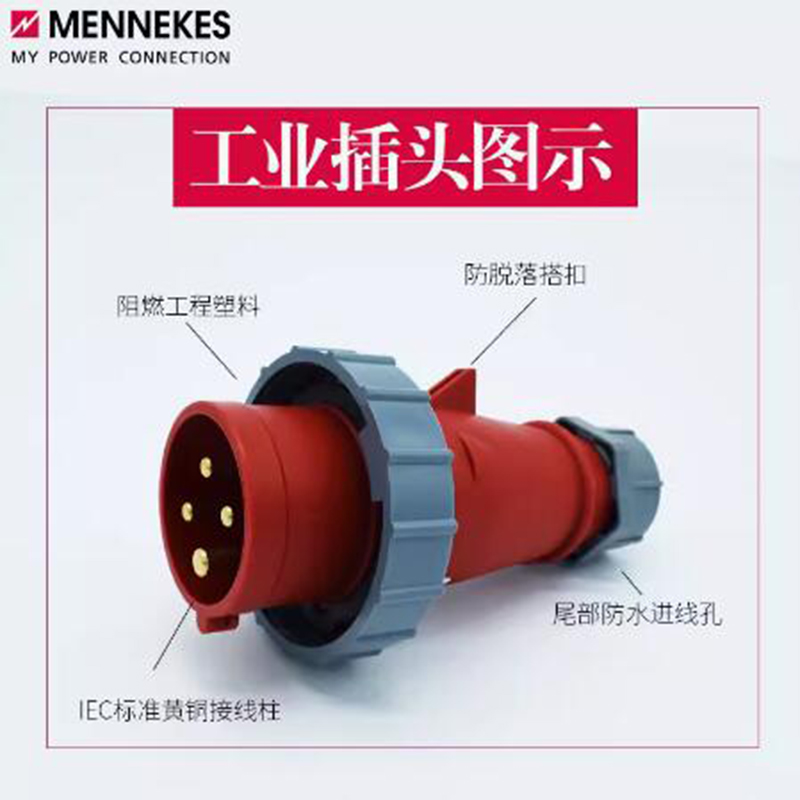 3M 工业插座 插头TYP282 16A 4P 380V IP67高清大图